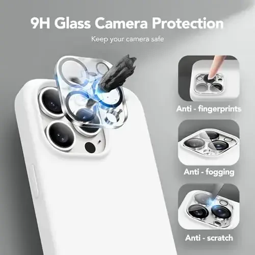 GONEZ for iPhone 14 Pro Max Case Silicone, Compatible with MagSafe, with Screen Protector + Camera Lens Protector, Liquid Silicone Shockproof Protective Phone 14 ProMax Case 6.7