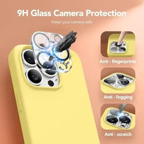 GONEZ for iPhone 14 Pro Max Case Silicone, Compatible with MagSafe, with Screen Protector + Camera Lens Protector, Liquid Silicone Shockproof Protective Phone 14 ProMax Case 6.7