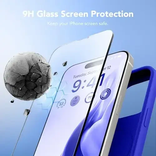 GONEZ for iPhone 14 Pro Max Case Silicone, MagSafe bilan mos, ekran himoyachisi + kamera linzalari himoyachisi bilan, suyuq silikon zarbga chidamli himoya telefoni 14 ProMax Case 6.7