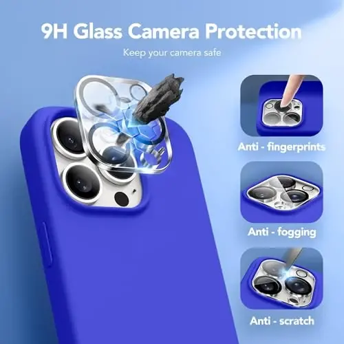 GONEZ for iPhone 14 Pro Max Case Silicone, MagSafe bilan mos, ekran himoyachisi + kamera linzalari himoyachisi bilan, suyuq silikon zarbga chidamli himoya telefoni 14 ProMax Case 6.7