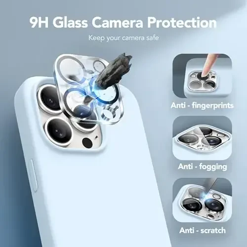 GONEZ for iPhone 14 Pro Max Case Silicone, MagSafe bilan mos, ekran himoyachisi + kamera linzalari himoyachisi bilan, suyuq silikon zarbga chidamli himoya telefoni 14 ProMax Case 6.7