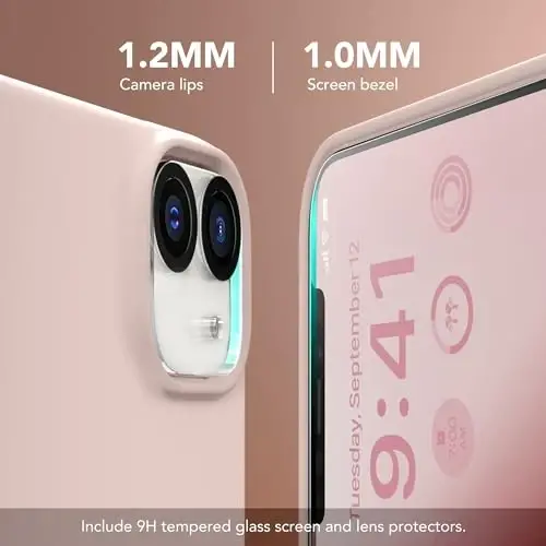 GONEZ Magnetic for iPhone 12 Case & iPhone 12 Pro Case, [Compatible with MagSafe] Anti-Scratch Microfiber Lining & Screen Protector, Shockproof Slim Phone Silicone Cover 6.1 inch, Pink - 5
