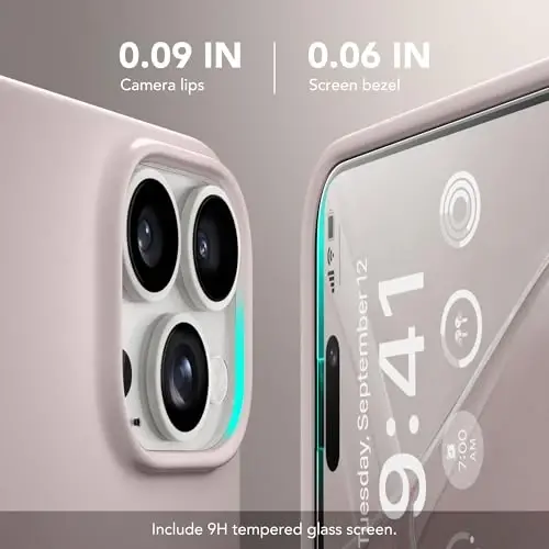 GONEZ Magnetic for iPhone 15 Pro Max Case, [Compatible with MagSafe] Anti-Scratch Microfiber Lining & Screen Protector, Shockproof Slim Phone Silicone Cover 6.7 inch, Light Taro - 1