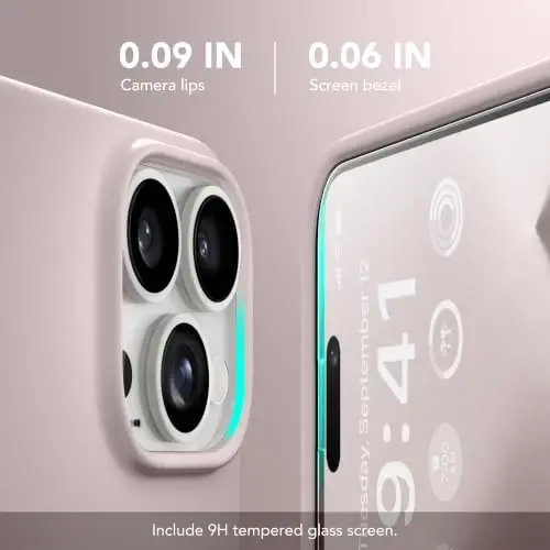 GONEZ Magnetic for iPhone 15 Pro Max Case, Silicone Cover Light Taro | Compatible with MagSafe, Camera Button & Screen Protector, Microfiber Lining, 3 Layers Soft Gel Rubber Shockproof Slim 6.7