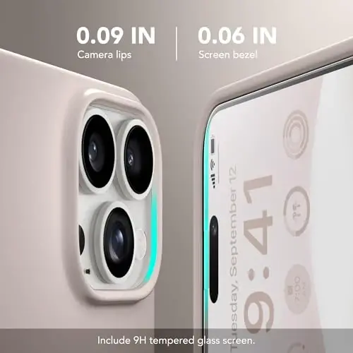 GONEZ Magnetic for iPhone 15 Pro Max Case, [Compatible with MagSafe] Anti-Scratch Microfiber Lining & Screen Protector, Shockproof Slim Phone Silicone Cover 6.7 inch, Stone - GONEZ (1)
