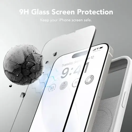 GONEZ Magnetic for iPhone 15 Pro Max Case, [Compatible with MagSafe] Anti-Scratch Microfiber Lining & Screen Protector, Shockproof Slim Phone Silicone Cover 6.7 inch, White - 4