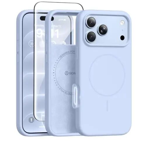 GONEZ for iPhone 18 Pro Case/iPhone 17 Pro Case, Glacier-2 | Fit for MagSafe, Screen Protector, Full Camera Protection, Premium Silicone Cover Shockproof Drop Protection Slim Phone Case - GONEZ