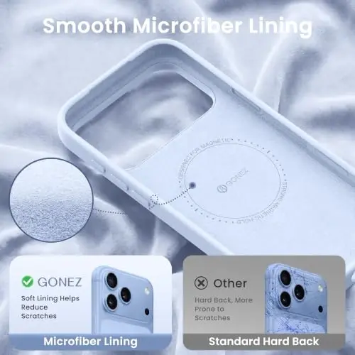 GONEZ for iPhone 18 Pro Case/iPhone 17 Pro Case, Glacier-2 | Fit for MagSafe, Screen Protector, Full Camera Protection, Premium Silicone Cover Shockproof Drop Protection Slim Phone Case - 5