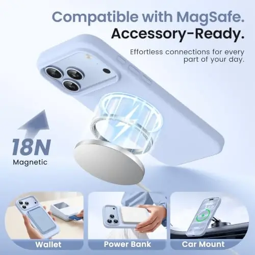 GONEZ for iPhone 18 Pro Case/iPhone 17 Pro Case, Glacier | Fit for MagSafe, Screen Protector, Full Camera Protection, Premium Silicone Cover Shockproof Drop Protection Slim Phone Case - GONEZ (1)