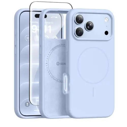 GONEZ for iPhone 18 Pro Case/iPhone 17 Pro Case, Glacier | Fit for MagSafe, Screen Protector, Full Camera Protection, Premium Silicone Cover Shockproof Drop Protection Slim Phone Case - 1