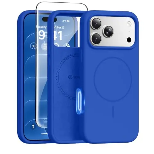 GONEZ for iPhone 18 Pro Case/iPhone 17 Pro Case, Klein Blue | Fit for MagSafe, Screen Protector, Full Camera Protection, Premium Silicone Cover Shockproof Drop Protection Slim Phone Case - 1