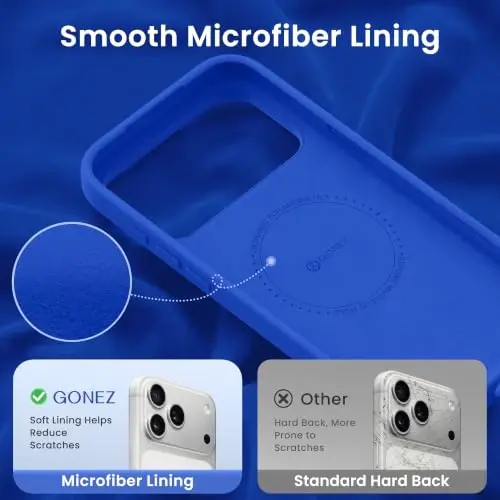 GONEZ for iPhone 18 Pro Case/iPhone 17 Pro Case, Klein Blue | Fit for MagSafe, Screen Protector, Full Camera Protection, Premium Silicone Cover Shockproof Drop Protection Slim Phone Case - 5