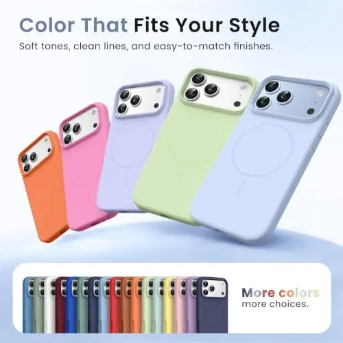 GONEZ for iPhone 18 Pro Max Case/iPhone 17 Pro Max Case, Glacier | Fit for MagSafe, Screen Protector, Full Camera Protection, Premium Silicone Cover Shockproof Drop Protection Slim Phone Case - 6
