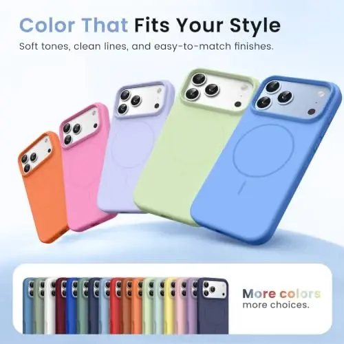 GONEZ for iPhone 18 Pro Max Case/iPhone 17 Pro Max Case, Sky Blue | Fit for MagSafe, Screen Protector, Full Camera Protection, Premium Silicone Cover Shockproof Drop Protection Slim Phone Case - 6