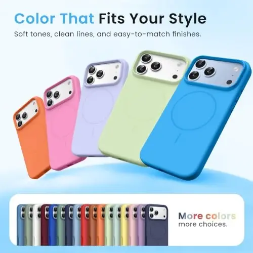 GONEZ for iPhone 18 Pro Max Case/iPhone 17 Pro Max Case, Wave Blue | Fit for MagSafe, Screen Protector, Full Camera Protection, Premium Silicone Cover Shockproof Drop Protection Slim Phone Case - 6