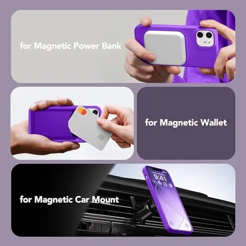 GONEZ iPhone 12 va iPhone 12 Pro uchun magnit silikon g‘ilofi, [MagSafe bilan mos][1X Kamera himoyachisi + Ekran himoyachisi], Mikrofiber qoplamali zarbga chidamli telefon qopqog‘i 6.1