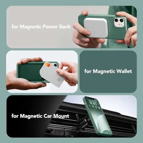 GONEZ iPhone 12 va iPhone 12 Pro uchun magnitli silikon g‘ilof, [MagSafe bilan mos][1X kamera himoyachisi + ekran himoyachisi], mikro tolali astarli zarbga chidamli telefon qopqog‘i 6.1