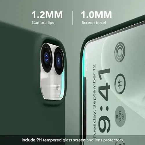 GONEZ Magnetic Silicone for iPhone 12 Case and iPhone 12 Pro Case, [Compatible with MagSafe][1X Camera Protector + Screen Protector], Microfiber Lining Shockproof Phone Cover 6.1