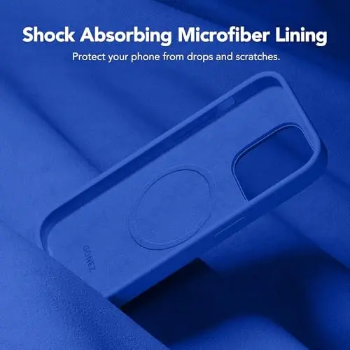 GONEZ iPhone 14 Pro Kılıf için Manyetik, Silikon Kapak Klein Mavi | MagSafe, Kamera Düğmesi ve Ekran Koruyucu ile Uyumlu, Mikrofiber Astar, 3 Katmanlı Yumuşak Jel Kauçuk Darbeye Dayanıklı İnce 6.1