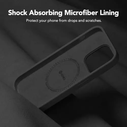 GONEZ iPhone 14 Pro Kılıf İçin Mıknatıslı, [MagSafe Uyumlu] Çizilmez Mikrofiber Astar ve Ekran Koruyucu, Darbeye Dayanıklı İnce Telefon Silikon Kılıfı 6.1 inç, Siyah | MagSafe, Kamera Düğmesi ve Ekran Koruyucu ile Uyumlu, Mikrofiber Astar, 3 Katmanlı - 3
