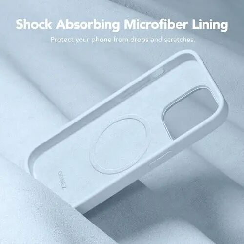 GONEZ iPhone 14 Pro Kılıfı için Manyetik, [MagSafe ile Uyumlu] Çizilmez Mikrofiber Astar ve Ekran Koruyucu, Darbeye Dayanıklı İnce Telefon Silikon Kılıfı 6.1 inç, Mavi | MagSafe, Kamera Düğmesi ve Ekran Koruyucu ile Uyumlu, Mikrofiber Astar, 3 Katman - 1
