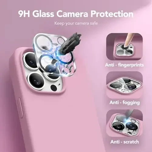 GONEZ iPhone 14 Pro Max Case Silicone uchun, MagSafe bilan mos, ekran himoyachisi + kamera linzalari himoyachisi bilan, suyuq silikon zarbga chidamli himoya telefon 14 ProMax Case 6.7