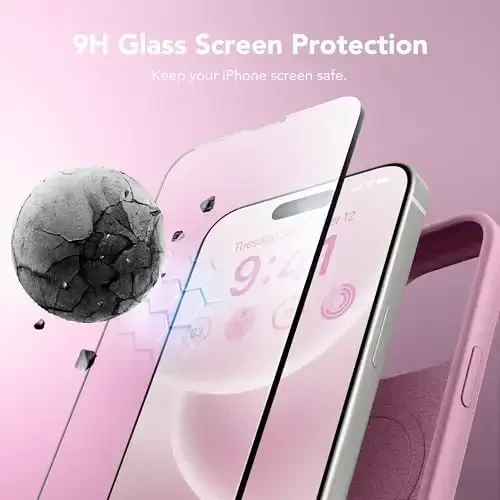 GONEZ iPhone 14 Pro Max Case Silicone uchun, MagSafe bilan mos, ekran himoyachisi + kamera linzalari himoyachisi bilan, suyuq silikon zarbga chidamli himoya telefon 14 ProMax Case 6.7