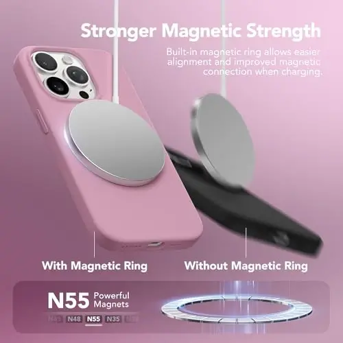 GONEZ iPhone 14 Pro Max Case Silicone uchun, MagSafe bilan mos, ekran himoyachisi + kamera linzalari himoyachisi bilan, suyuq silikon zarbga chidamli himoya telefon 14 ProMax Case 6.7