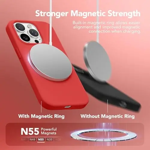 GONEZ iPhone 14 Pro Max Case Silicone uchun, MagSafe bilan mos, ekran himoyachisi + kamera linzalari himoyachisi bilan, suyuq silikon zarbga chidamli himoya telefoni 14 ProMax Case 6.7