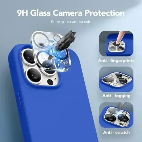 GONEZ iPhone 14 Pro Max uchun g‘ilof, MagSafe bilan mos, ekran himoyachisi + kamera linzalari himoyachisi bilan, suyuq silikon zarbaga chidamli himoya telefon 14 ProMax g‘ilofi 6,7