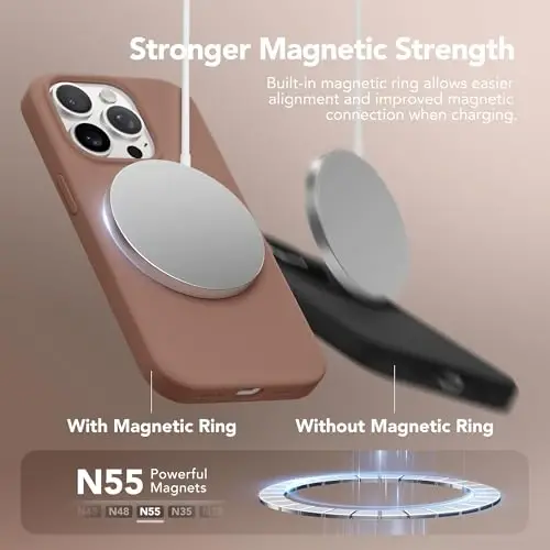 GONEZ iPhone 14 Pro Max uchun silikon g'ilof, MagSafe bilan mos, ekran himoyachisi + kamera linzalari himoyachisi, suyuq silikon zarbga chidamli himoya telefon 14 ProMax g'ilofi 6,7