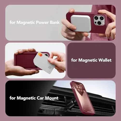 GONEZ iPhone 14 Pro Max uchun silikon gʻilof, MagSafe bilan mos, ekran himoyachisi + kamera linzalari himoyachisi, suyuq silikon zarbga chidamli himoya telefon 14 ProMax gʻilofi 6.7