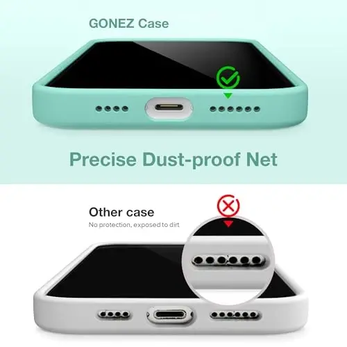 GONEZ Magnetic Silicone for iPhone 15 Plus Case, [Compatible with MagSafe][1X Camera Protector + Screen Protector], Microfiber Lining Shockproof Protective Phone Cover 6.7