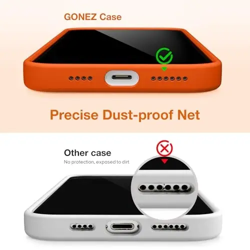 GONEZ iPhone 15 Plus uchun magnitli silikon g'ilof, [MagSafe bilan mos][1X kamera himoyachisi + ekran himoyachisi], mikrofiber astarli zarbga chidamli himoya telefon qopqog'i 6,7