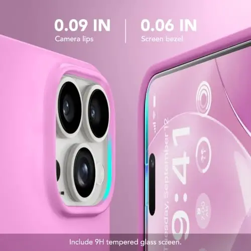 GONEZ Magnetic for iPhone 15 Pro Max Case, [Compatible with MagSafe] Anti-Scratch Microfiber Lining & Screen Protector, Silicone Camera Control, Shockproof Slim Phone Cover 6.7 inch, Cherry Blossom - 6