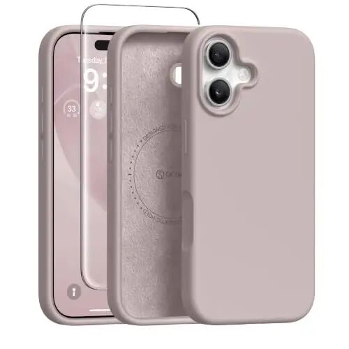 GONEZ iPhone 16 ile Uyumlu Telefon Kafesi, Ekran Koruyuculu Hızlı Çıkarılabilir Video Donanımı Sabitleyici Aksesuarları, Açık Taro - GONEZ