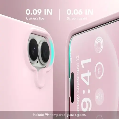 GONEZ Magnetic for iPhone 16 Case, Silicone Cover Chalk Pink | Compatible with MagSafe, Camera Button & Screen Protector, Microfiber Lining, 3 Layers Soft Gel Rubber Shockproof Slim 6.1