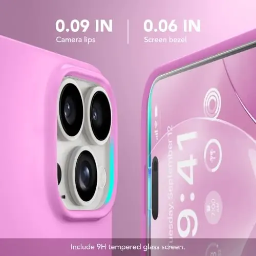 GONEZ iPhone 16 Pro Kılıf için Manyetik, [MagSafe ile Uyumlu] Çizilmez Mikrofiber Astar ve Ekran Koruyucu, Silikon Kamera Kontrolü, Darbeye Dayanıklı İnce Telefon Kapağı 6.3 inç, Kiraz Çiçeği - GONEZ (1)