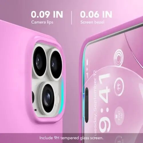 GONEZ iPhone 16 Pro Kılıf için Manyetik, [MagSafe ile Uyumlu] Çizilmez Mikrofiber Astar ve Ekran Koruyucu, Silikon Kamera Kontrolü, Darbeye Dayanıklı İnce Telefon Kapağı 6.3 inç, Kiraz Çiçeği - 2