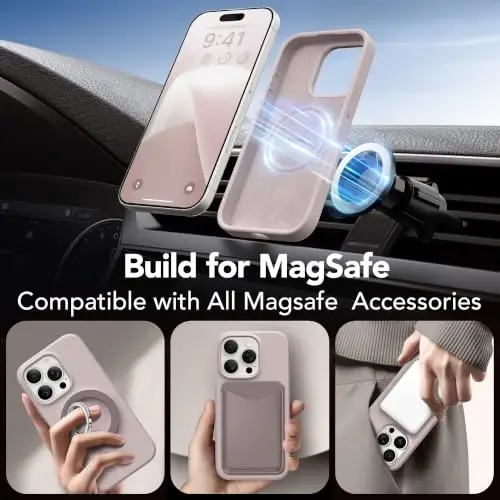 GONEZ iPhone 16 Pro Max Kılıfı için Manyetik, Silikon Kapak Açık Taro | MagSafe, Kamera Düğmesi ve Ekran Koruyucu ile Uyumlu, Mikrofiber Astar, 3 Katmanlı Yumuşak Jel Kauçuk Darbeye Dayanıklı İnce 6,9