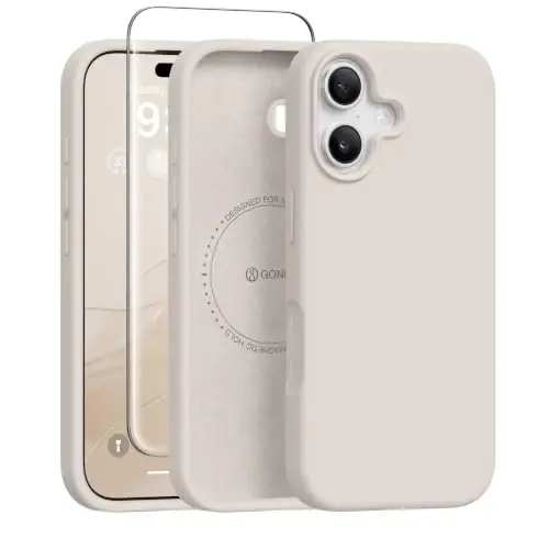 GONEZ Magnetic for iPhone 17 Case, Silicone Cover Stone | Compatible with MagSafe, Camera Button & Screen Protector, Microfiber Lining, 3 Layers Soft Gel Rubber Shockproof Slim 6.3