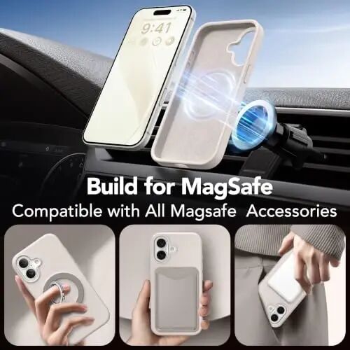 GONEZ iPhone 17 Kılıf için Manyetik, Silikon Kapak Taş | MagSafe, Kamera Düğmesi ve Ekran Koruyucu ile Uyumlu, Mikrofiber Astar, 3 Katmanlı Yumuşak Jel Kauçuk Darbeye Dayanıklı İnce 6,3
