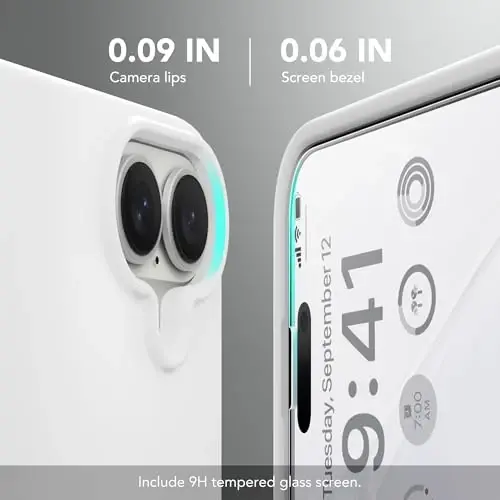 GONEZ Magnetic for iPhone 17 Case, Silicone Cover White | Compatible with MagSafe, Camera Button & Screen Protector, Microfiber Lining, 3 Layers Soft Gel Rubber Shockproof Slim 6.3