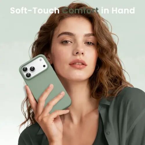 GONEZ iPhone 17 Pro Kılıfı için Manyetik, Silikon Kapak Açık Yeşil | MagSafe, Kamera Düğmesi ve Ekran Koruyucu ile Uyumlu, Mikrofiber Astar, 3 Katmanlı Yumuşak Jel Kauçuk Darbeye Dayanıklı İnce 6.3