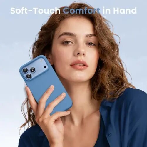GONEZ iPhone 17 Pro Max Kılıfı için Manyetik, Silikon Kapak Göl Mavisi | MagSafe Uyumlu, Kamera Düğmesi ve Ekran Koruyucu, Mikrofiber Astar, 3 Katmanlı Yumuşak Jel Kauçuk Darbeye Dayanıklı İnce 6,9