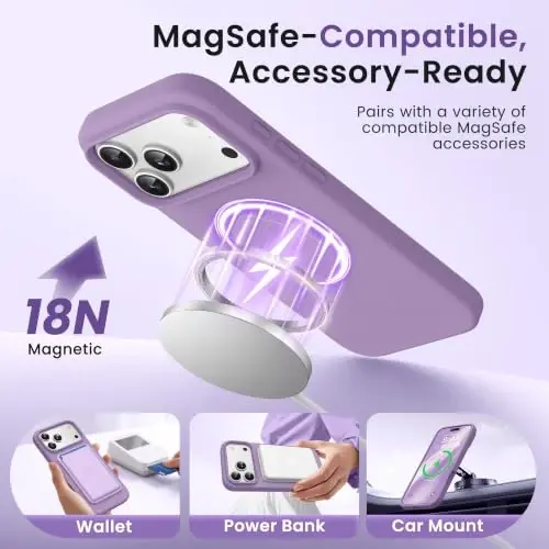 GONEZ Phone Cage Compatible with iPhone 17 Pro Max, Quick Release Video Rig Stabilizer Accessories with Screen Protector, Light Purple - 2