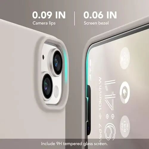 GONEZ Magnetic for iPhone 13 Case & iPhone 14 Case, [Compatible with MagSafe] Anti-Scratch Microfiber Lining & Screen Protector, Shockproof Slim Phone Silicone Cover 6.1 inch, Stone - 4
