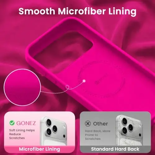 GONEZ Каркас для телефона, совместимый с iPhone 17 Pro Max, аксессуары для быстросъемного стабилизатора видеоплатформы с защитной пленкой для экрана, ярко-розовый - 5