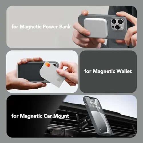GONEZ Magnetic для iPhone 13 Pro Max Чехол, Силиконовая накладка Темно-серый | Совместимость с MagSafe, Кнопкой камеры и защитным экраном, Подкладка из микрофибры, 3 слоя, Мягкий гелевый резиновый противоударный тонкий 6,7 дюйма - 4