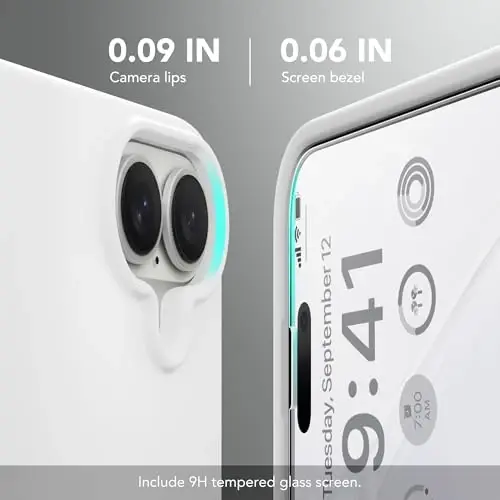 GONEZ Magnetic для iPhone 16 Чехол, Силиконовая Накладка Белый | Совместимо с MagSafe, Кнопкой Камеры и Защитным Экранным Стеклом, Подкладка из Микрофибры, 3 Слоя, Мягкий Гелевый Каучук, Ударопрочный, Тонкий 6,1